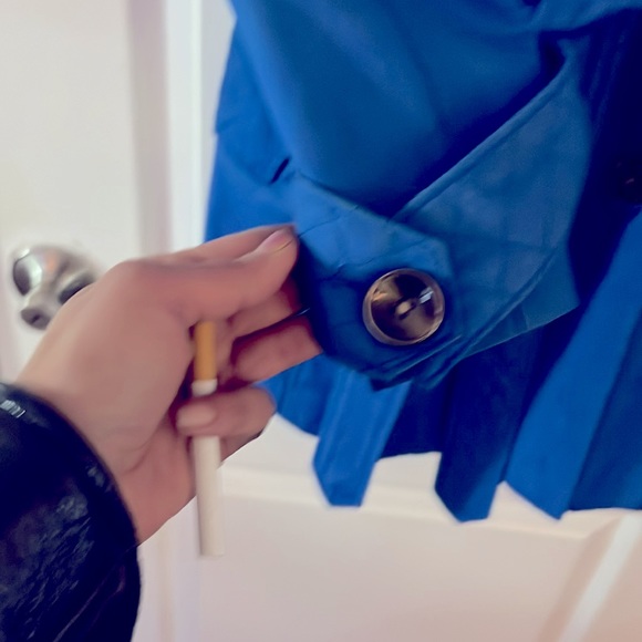 London Fog Bright Blue Trench Coat - Picture 4 of 4